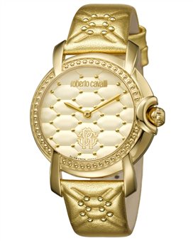 Roberto CΑVALLI RC-13 Gold Leather Strap