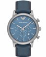 Emporio ARMANI Chrono Blue Leather Strap