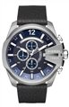 DIESEL Mega Chief Black Leather Strap Chronograph