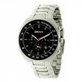 DKNY Mens Black and Silver St Chronograph