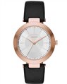 DKNY Stanhope - ΝΥ2468 Rose Gold case, with Black Leather Strap