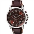 DKNY Maroon Chronograph Stainless Steel Leather Strap