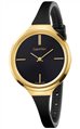 CALVIN KLEIN Lively Gold Black Rubber Strap