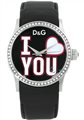 D&G Peek A Boo Black Leather Strap