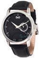 D&G Twin Tip Black Leather Strap