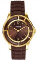 VERSUS by VERSACE Tokyo Gold Brown Rubber Strap