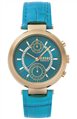 VERSUS by VERSACE Star Ferry Rose Gold Blue Leather Strap