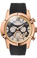 BREEZE Royal Glow Rose Gold Black Rubber Chronograph