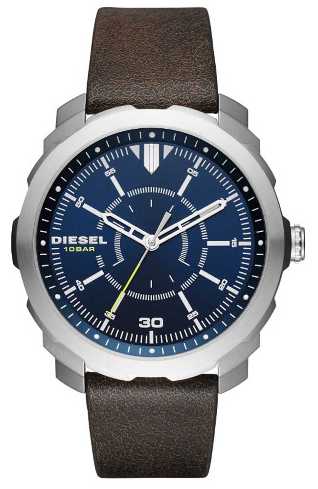 Diesel Machinus NSBB brown leather strap watch